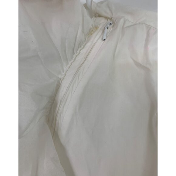 Anne Fontaine Ruffle Full Front Asym Zip Blouse Size 14 US Stretch RR10261 GUC - Picture 8 of 8